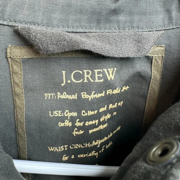 J. Crew Relaxed Open Collar Adjustable Waist Boyfriend Field Shirt Jacket XS - Picture 3 of 7